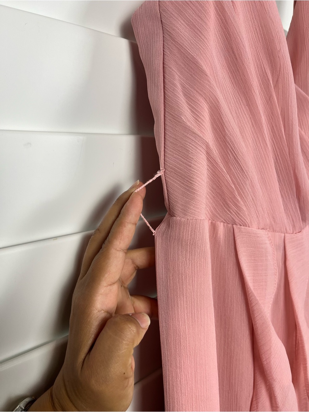 Vera Wang White Blush Pink Chiffon Ruffle Maxi Dress Formal Size 4 - Picture 5 of 14